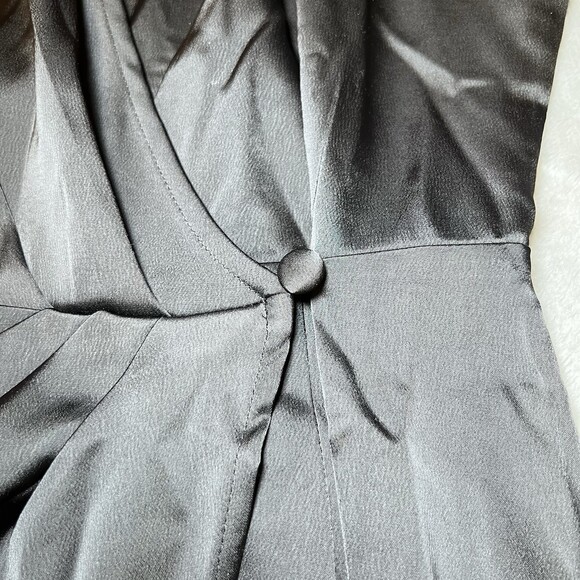 New Banana Republic Black Satin Wrap Dress Womens Size 2P Petite Party Formal - Picture 13 of 13